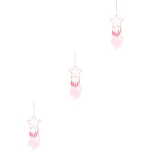 3Pièces Tenture Murale Rose -Rêves Pompons