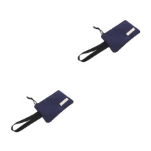 2Pièces Sac Enveloppe Toile Noir Clutch Multifonction Élégant