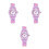 3Pièces Enfants Mode 3D Violet Clair Étanches Motif Flamant 1