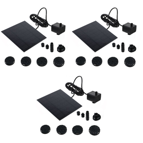 3Pièces Solaire Noir Pour Circulation Jardin
