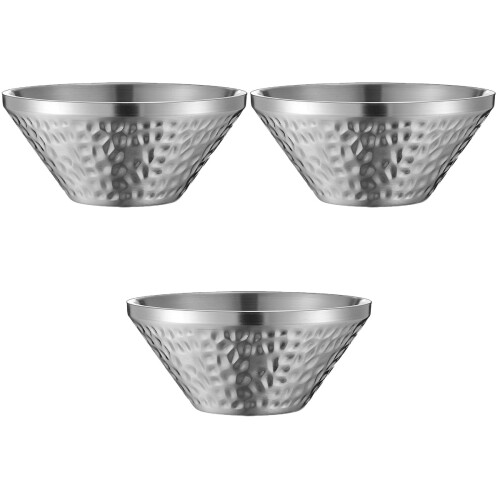3Pièces Bol Rangement Cuisine Polyvalent Design Argent