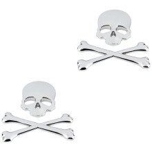 2Pièces Décalcomanie Crâne Argent Métal Pour 3D