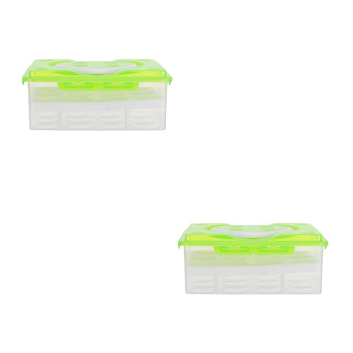 2Pièces Boîte Protection Œufs 24 Compartiments Verte