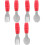 3Ensembles Couverts Entraînement Bébé Silicone Rouge Acier 1