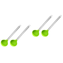 4Pièces Louche Silicone Manche Longue Sécurisée Réutilisable