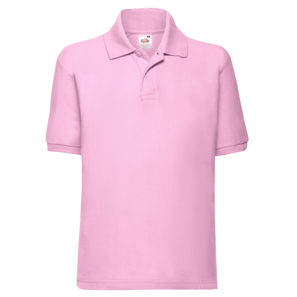 Fruit Of The Loom (3-4 Years, Light Pink) Childrens/Kids 65/35 Plain Pique Polo Shirt