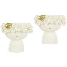 2Pièces Pots Résine Beige Style Moderne Pour Décoration