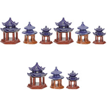9Pièces Pavillons Miniatures Céramique Décor Aquarium