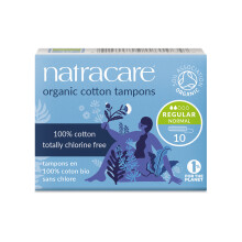 Natracare Organic Cotton Non-applicator Tampons | Regular Absorbency Handy Pack of 10 x 7 | Toxin-Free, Plastic-Free