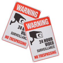 2St Video Waarschuwing Bord No Trespassing Helder Ontwerp