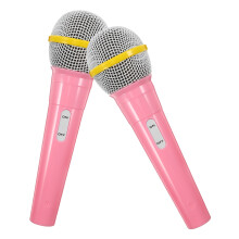 8Pièces Accessoires Microphones Jouets Plastique Rose Pour