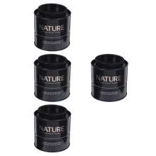 4Pièces Boîtes Noires En Étain Pour Stockage Café