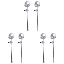6Pcs Bass Drum Pedal Beater Aluminum Alloy Hammer Percussion Instrument Accessory Parts,Silver