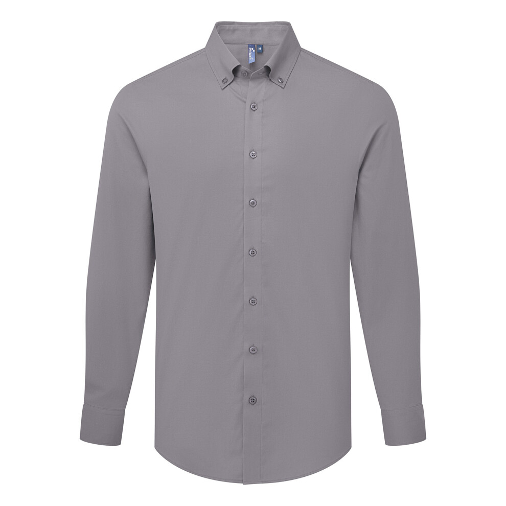 Premier (Xxl, Steel Grey) Mens Supreme Oxford Long-Sleeved Formal Shirt