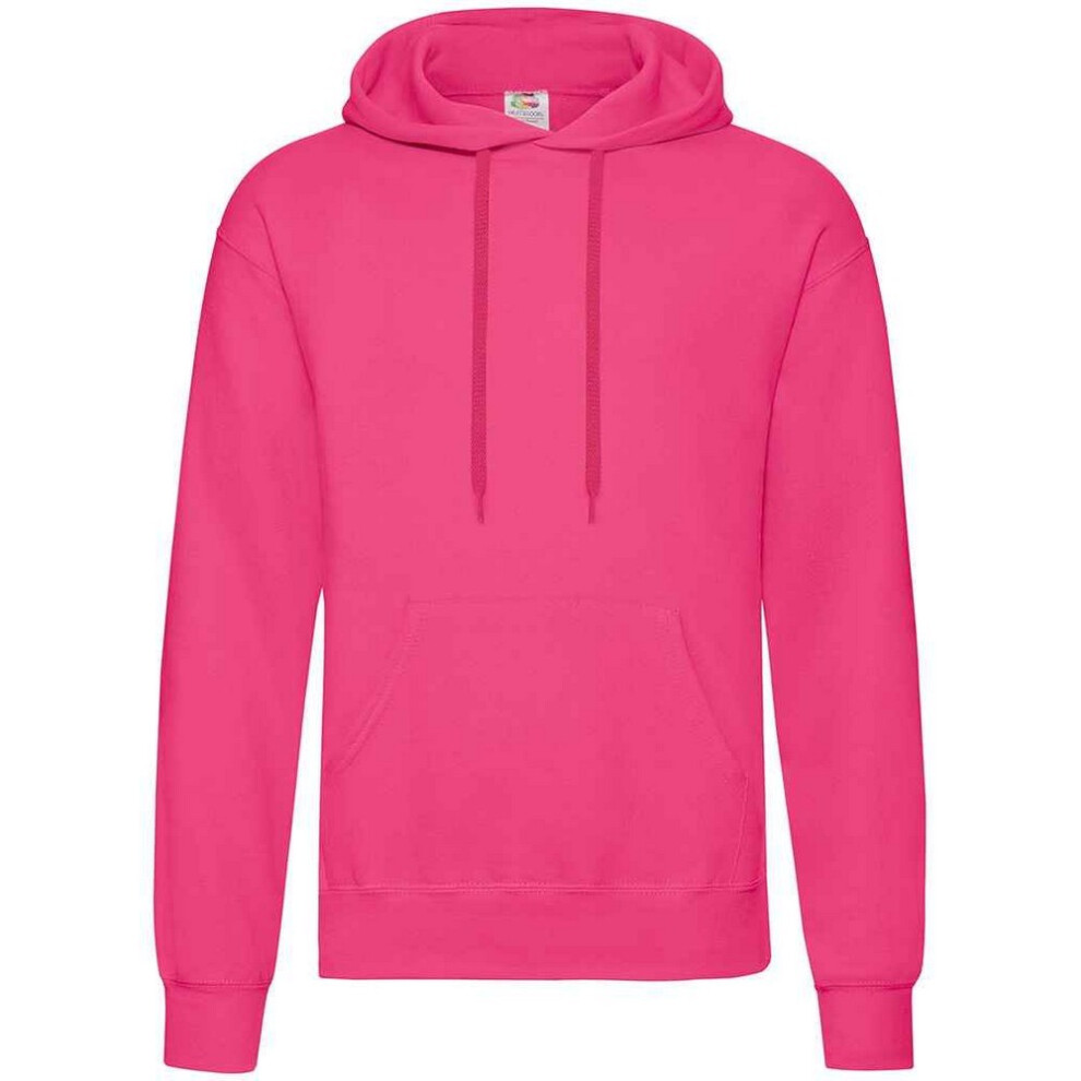 Fruit Of The Loom (M, Fuchsia) Adults Unisex Classic Hooded Sweatshirt