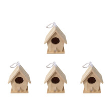 4Pièces Assemblage Bois DIY Maison Miniature Khaki Enfants