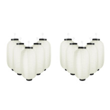10Pièces Lanternes Suspendues Beige En Soie Pour Célébrations Festives