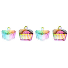 4Pièces Coupes Compactes Verre Pour Liquides Nail Art