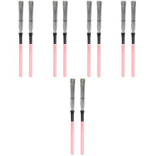 10Pièces Brosse Tambour Jazz Fil Acier Manche Bois Rose Performant