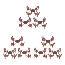 9Ensembles Ensemble Mini Table Et Chaises En Plastique Marron Pour Décor