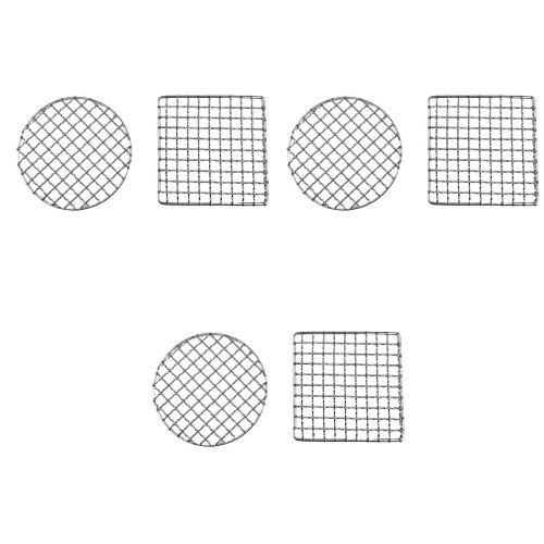 6Pièces Grille Barbecue Argenté Pour Camping