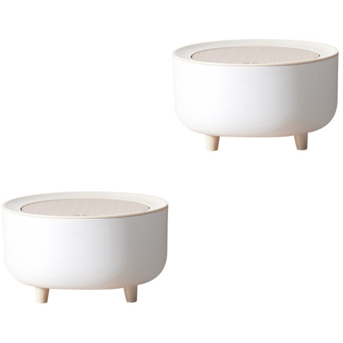 2Pièces Poubelles Blanches De Bureau Utiles Pour Stockage Déchets