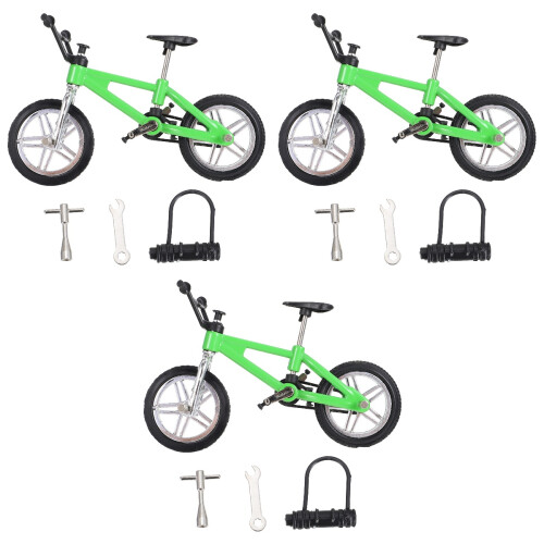3Ensembles Bicyclettes Mini Vertes En Alliage Jouets Enfantins