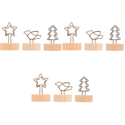 45Pièces Clips Photo En Bois Design Étoile Décor Table