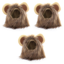 3Pièces Chapeau Chat Marron Costume Cosplay Pour Animaux