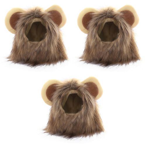 3Pièces Chapeau Chat Marron Costume Cosplay Pour Animaux