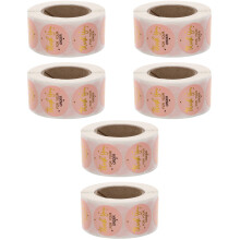 6Rouleaux D'étiquettes Adhésives Rose Pour Cadeaux Et