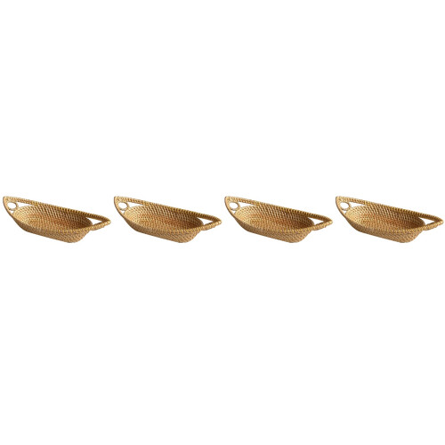 4Pièces Panier De Rangement En Rotin Solide Pour Usage