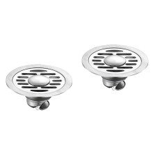 2Pièces Grilles Drain Inox Argentées Anti-Bouchon Pour Douche Maison