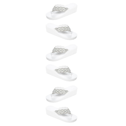 3Paires Flops Plage Blanches Antidérapantes Chaussures Été
