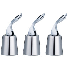 3Pièces Bouchons Bouteille De Vin Lever Vertical Silicone Argent