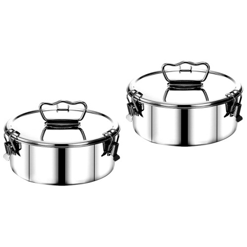 2Pièces Cuiseur Acier Multifonction Cadeau Argent