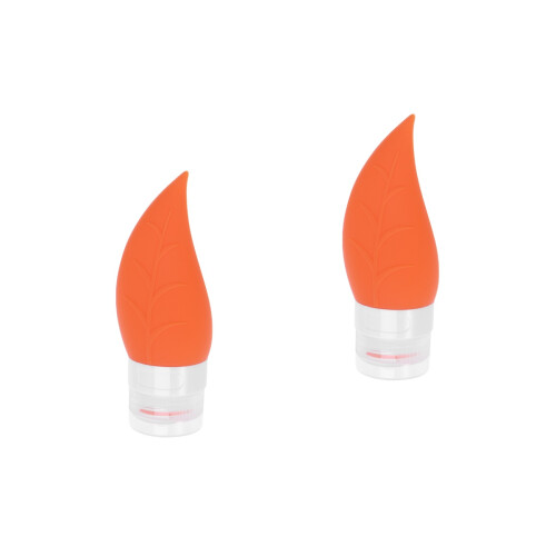 2Pièces Flacons Silicone Orange Pour Shampooing Et Crème