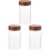 3Pièces Bocal Verre Couvercle Bois Bocal De Conservation Café 1