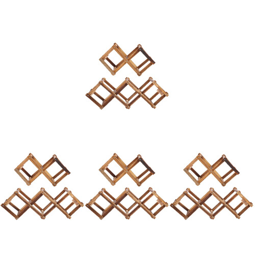 8Pièces Support À Vin En Bois Pliable Marron Pour Bar Décoration