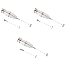 3Pièces Mousseur Lait Électrique Argent Facile Nettoyage Usage Cafés