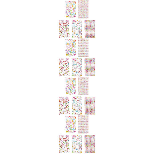 20Feuilles Stickers Autoadhésifs Strass Colorés Pour Décor