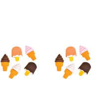 100Pièces Gommes Alimentaires Glace Colorées, Cadeau Étudiants