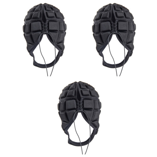 3Pièces Casques De Soccer Noir Confortable Ventilé Réglable