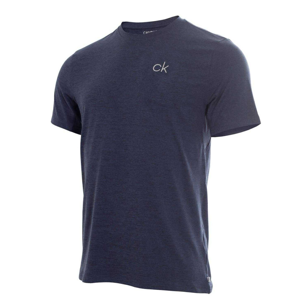 Calvin Klein (S, Navy Marl) Mens Newport Golf T-Shirt