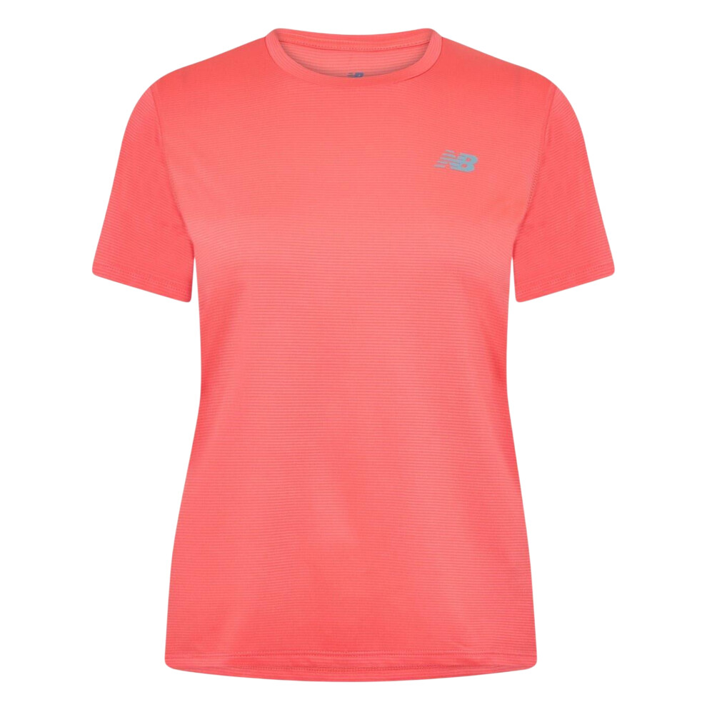 New Balance (8 Uk, Coral) Womens/Ladies Crew Neck Regular Athletic Top