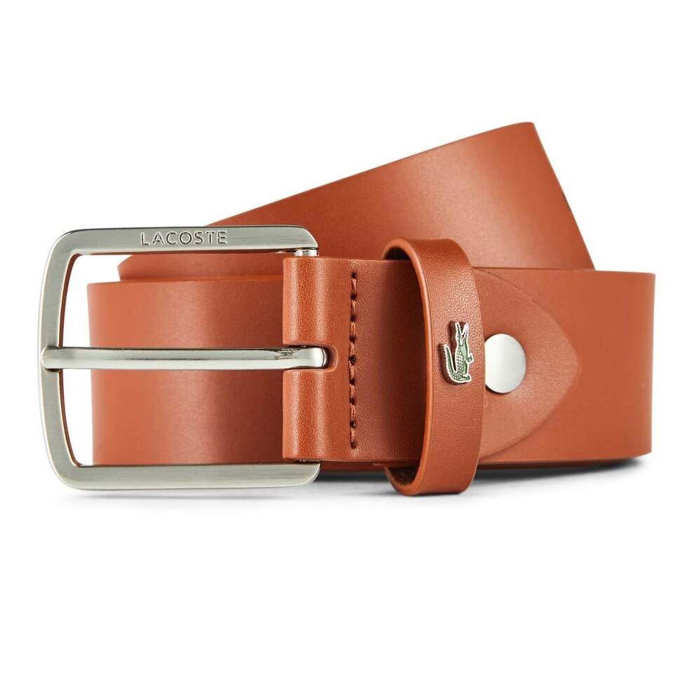 Lacoste (100Cm, Tan) Mens Logo Leather Belt