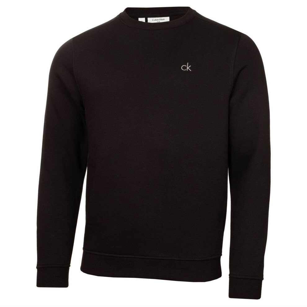 Calvin Klein (S, Black) Mens Embroidered Logo Jumper