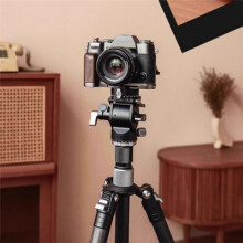 Wood Ebony Walnut Camera Anti-Slip Finger Hand Grip Base Holder L Plate Mount for X-T50 Photography Silver