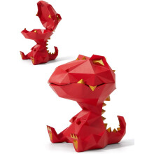 Boîte à biscuits Dinozaure décorative résistante rouge 18 cm — pot de rangement, figurine dinosaure