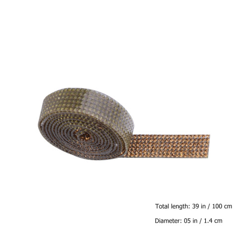 Crystal Rijsteen Applique Riem Goud 1 Stuk 1